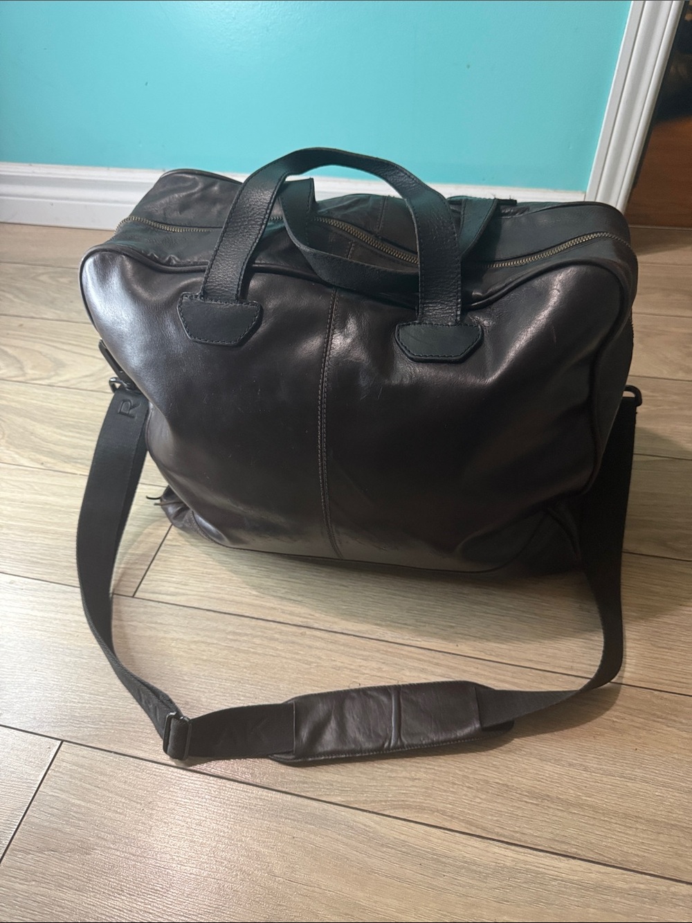 Rudsak Leather Travel Weekender Bag - Dark Brown